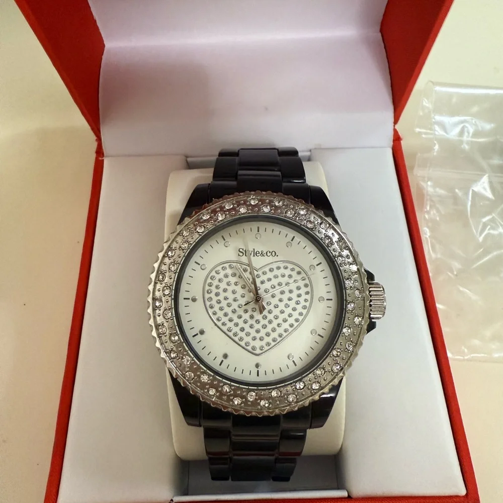 Style & Co. Silver Watch with Crystal Details